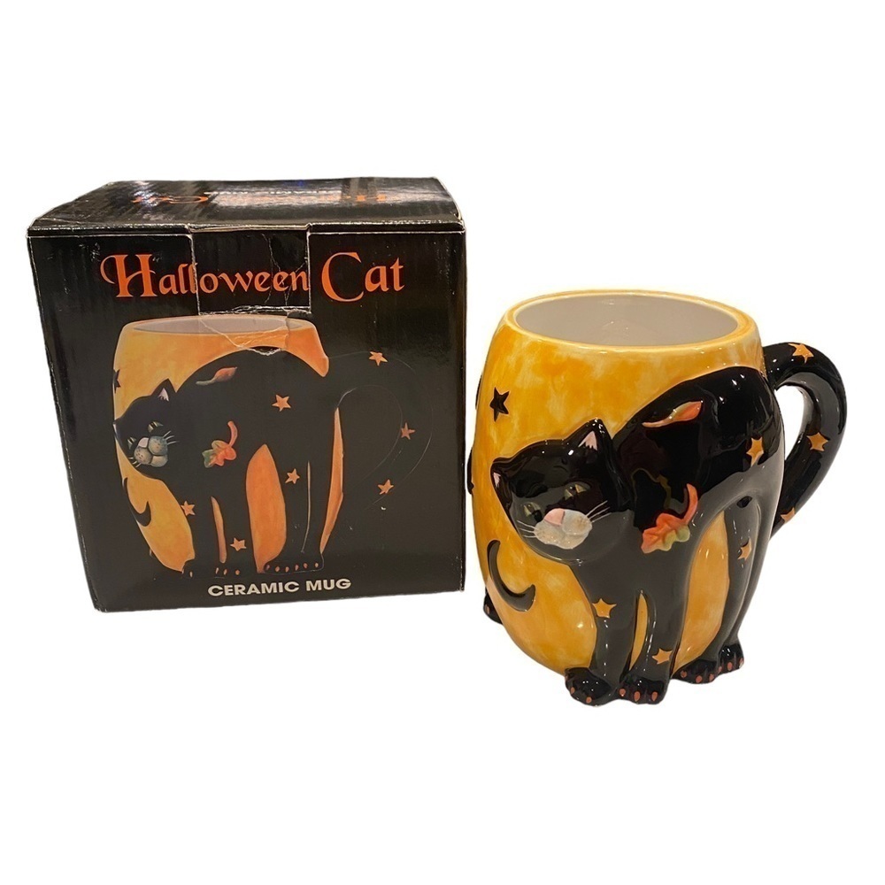 Certified International 1990’s Retired Halloween Cat 22oz Mug Susan Winget